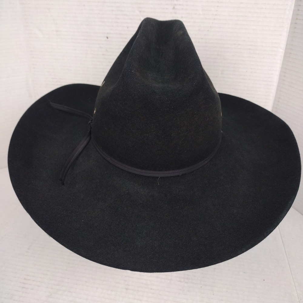 Resistol 4X Beaver Felt Cowboy Hat Black Self Conforming Made in USA Size 6 3/4 - Picture 4 of 13